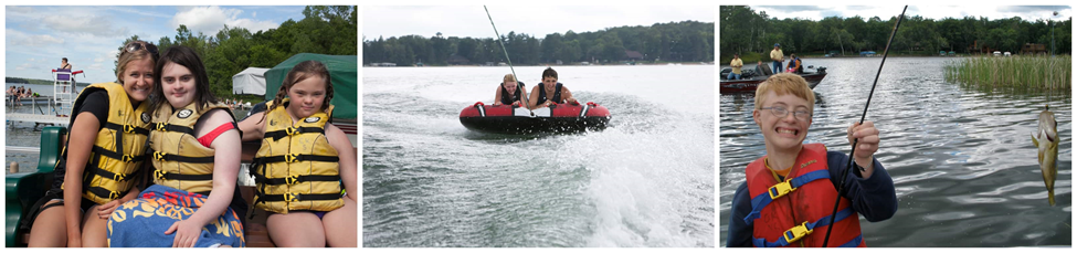 Campers enjoying water sports