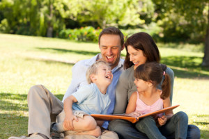 Family in park