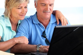 Older couple on computer