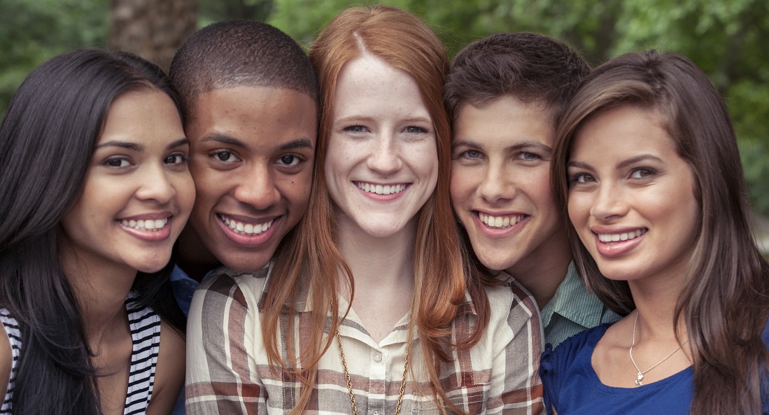 Group of foster teenagers.