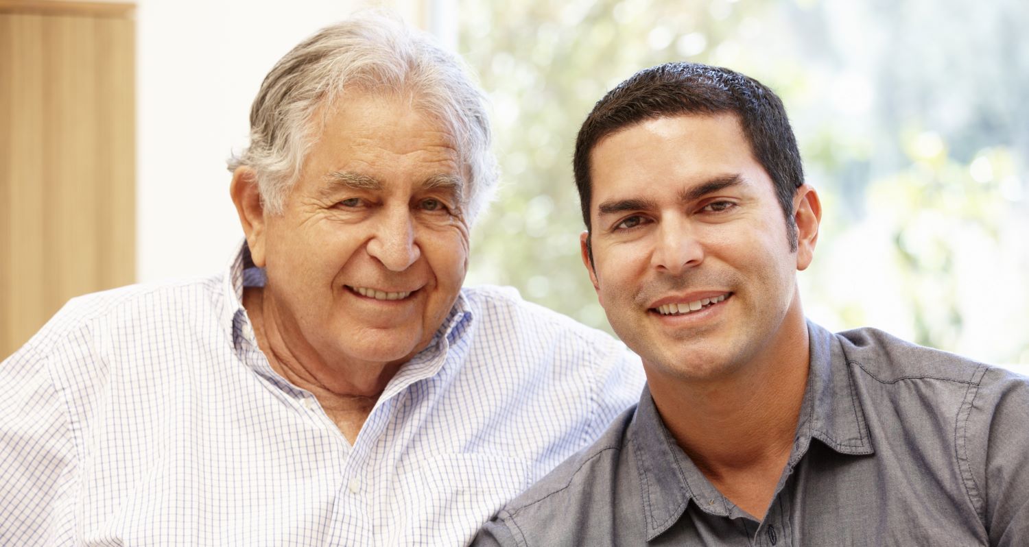 Portrait of father and son