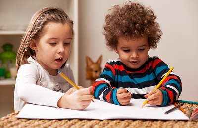 Kids playing together.