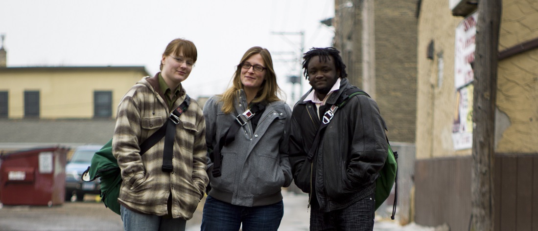 youth standing in street