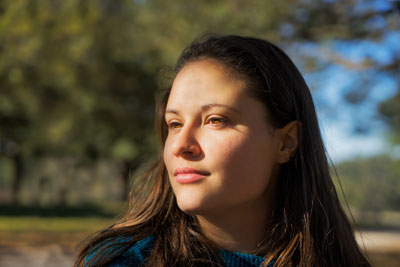 Girl looking into the distance