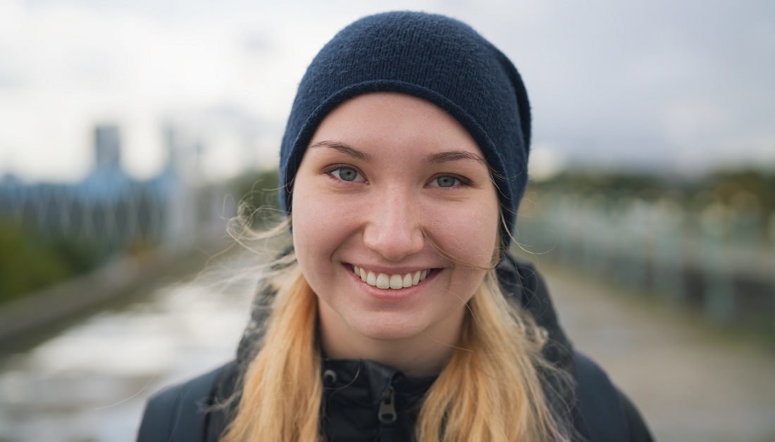 woman smiling