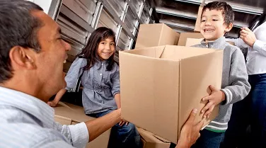 Family moving boxes.